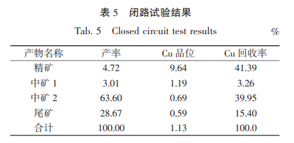 闭路试验结果